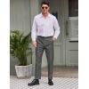 imageCOOFANDY Mens Classic Fit Flat Front Dress Pants No Iron Premium Casual Pants Expandable Waist Suit PantsGrey