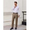 imageCOOFANDY Mens Classic Fit Flat Front Dress Pants No Iron Premium Casual Pants Expandable Waist Suit PantsKhaki