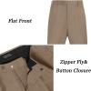 imageCOOFANDY Mens Classic Fit Flat Front Dress Pants No Iron Premium Casual Pants Expandable Waist Suit PantsKhaki