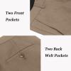 imageCOOFANDY Mens Classic Fit Flat Front Dress Pants No Iron Premium Casual Pants Expandable Waist Suit PantsKhaki