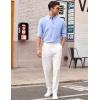 imageCOOFANDY Mens Classic Fit Flat Front Dress Pants No Iron Premium Casual Pants Expandable Waist Suit PantsWhite