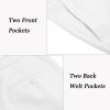 imageCOOFANDY Mens Classic Fit Flat Front Dress Pants No Iron Premium Casual Pants Expandable Waist Suit PantsWhite