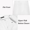 imageCOOFANDY Mens Classic Fit Flat Front Dress Pants No Iron Premium Casual Pants Expandable Waist Suit PantsWhite