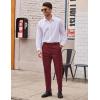 imageCOOFANDY Mens Classic Fit Flat Front Dress Pants No Iron Premium Casual Pants Expandable Waist Suit PantsWine Red