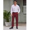 imageCOOFANDY Mens Classic Fit Flat Front Dress Pants No Iron Premium Casual Pants Expandable Waist Suit PantsWine Red