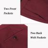 imageCOOFANDY Mens Classic Fit Flat Front Dress Pants No Iron Premium Casual Pants Expandable Waist Suit PantsWine Red