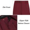 imageCOOFANDY Mens Classic Fit Flat Front Dress Pants No Iron Premium Casual Pants Expandable Waist Suit PantsWine Red