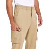 imageCOOFANDY Mens Cotton Cargo Pants Relaxed Fit Elastic Waist Casual Pants Stretch Work Cargo Pant with PocketsLight Khaki