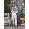 imageCOOFANDY Mens Cotton Linen Pants Elastic Waist Lightweight Casual Pants Relaxed Fit Yoga Beach Pants with Pockets01white