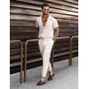 imageCOOFANDY Mens Cotton Linen Pants Elastic Waist Lightweight Casual Pants Relaxed Fit Yoga Beach Pants with Pockets02beige