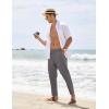 imageCOOFANDY Mens Cotton Linen Pants Elastic Waist Lightweight Casual Pants Relaxed Fit Yoga Beach Pants with Pockets02dark Grey