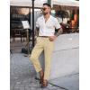 imageCOOFANDY Mens Cotton Linen Pants Elastic Waist Lightweight Casual Pants Relaxed Fit Yoga Beach Pants with Pockets02khaki