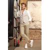imageCOOFANDY Mens Cotton Linen Pants Elastic Waist Lightweight Casual Pants Relaxed Fit Yoga Beach Pants with Pockets02light Khaki
