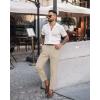 imageCOOFANDY Mens Cotton Linen Pants Elastic Waist Lightweight Casual Pants Relaxed Fit Yoga Beach Pants with Pockets02light Khaki