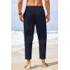 imageCOOFANDY Mens Cotton Linen Pants Elastic Waist Lightweight Casual Pants Relaxed Fit Yoga Beach Pants with Pockets02navy