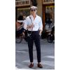 imageCOOFANDY Mens Cotton Linen Pants Elastic Waist Lightweight Casual Pants Relaxed Fit Yoga Beach Pants with Pockets02navy