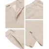 imageCOOFANDY Mens Cotton Linen Pants Elastic Waist Lightweight Casual Pants Relaxed Fit Yoga Beach Pants with Pockets02nude