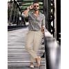 imageCOOFANDY Mens Cotton Linen Pants Elastic Waist Lightweight Casual Pants Relaxed Fit Yoga Beach Pants with Pockets02nude