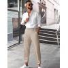 imageCOOFANDY Mens Cotton Linen Pants Elastic Waist Lightweight Casual Pants Relaxed Fit Yoga Beach Pants with Pockets02nude