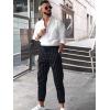 imageCOOFANDY Mens Cotton Linen Pants Elastic Waist Lightweight Casual Pants Relaxed Fit Yoga Beach Pants with PocketsBlack  White Stripe 