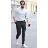 imageCOOFANDY Mens Cotton Linen Pants Elastic Waist Lightweight Casual Pants Relaxed Fit Yoga Beach Pants with PocketsBlack Plaid 