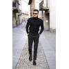 imageCOOFANDY Mens Cotton Linen Pants Elastic Waist Lightweight Casual Pants Relaxed Fit Yoga Beach Pants with PocketsBlack Plaid 