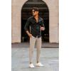 imageCOOFANDY Mens Cotton Linen Pants Elastic Waist Lightweight Casual Pants Relaxed Fit Yoga Beach Pants with PocketsGrey Plaid 