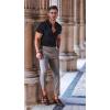 imageCOOFANDY Mens Cotton Linen Pants Elastic Waist Lightweight Casual Pants Relaxed Fit Yoga Beach Pants with PocketsGrey Plaid 