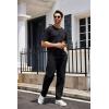 imageCOOFANDY Mens Cotton Sweatpants Open Bottom Lounge Pants Lightweight Casual Jogger Pants with Pockets2 Pack BlackDark Grey