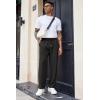 imageCOOFANDY Mens Cotton Sweatpants Open Bottom Lounge Pants Lightweight Casual Jogger Pants with PocketsBlack