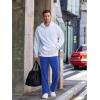 imageCOOFANDY Mens Cotton Sweatpants Open Bottom Lounge Pants Lightweight Casual Jogger Pants with PocketsBlue