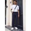 imageCOOFANDY Mens Cotton Sweatpants Open Bottom Lounge Pants Lightweight Casual Jogger Pants with PocketsNavy Blue