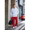 imageCOOFANDY Mens Cotton Sweatpants Open Bottom Lounge Pants Lightweight Casual Jogger Pants with PocketsRed