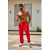 imageCOOFANDY Mens Cotton Sweatpants Open Bottom Lounge Pants Lightweight Casual Jogger Pants with PocketsRed