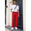 imageCOOFANDY Mens Cotton Sweatpants Open Bottom Lounge Pants Lightweight Casual Jogger Pants with PocketsRed