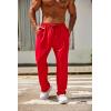 imageCOOFANDY Mens Cotton Sweatpants Open Bottom Lounge Pants Lightweight Casual Jogger Pants with PocketsRed