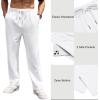 imageCOOFANDY Mens Cotton Sweatpants Open Bottom Lounge Pants Lightweight Casual Jogger Pants with PocketsWhite