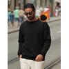 imageCOOFANDY Mens Crewneck Sweatshirts Long Sleeves Fleece Sweatshirts Thermal Casual Pullover ShirtBlack
