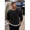 imageCOOFANDY Mens Crewneck Sweatshirts Long Sleeves Fleece Sweatshirts Thermal Casual Pullover ShirtBlack