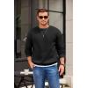 imageCOOFANDY Mens Crewneck Sweatshirts Long Sleeves Fleece Sweatshirts Thermal Casual Pullover ShirtBlack
