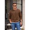 imageCOOFANDY Mens Crewneck Sweatshirts Long Sleeves Fleece Sweatshirts Thermal Casual Pullover ShirtBrown