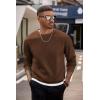 imageCOOFANDY Mens Crewneck Sweatshirts Long Sleeves Fleece Sweatshirts Thermal Casual Pullover ShirtBrown