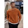 imageCOOFANDY Mens Crewneck Sweatshirts Long Sleeves Fleece Sweatshirts Thermal Casual Pullover ShirtCaramel