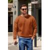 imageCOOFANDY Mens Crewneck Sweatshirts Long Sleeves Fleece Sweatshirts Thermal Casual Pullover ShirtCaramel