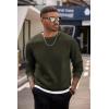 imageCOOFANDY Mens Crewneck Sweatshirts Long Sleeves Fleece Sweatshirts Thermal Casual Pullover ShirtDark Army Green