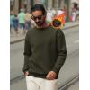 imageCOOFANDY Mens Crewneck Sweatshirts Long Sleeves Fleece Sweatshirts Thermal Casual Pullover ShirtDark Army Green