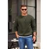 imageCOOFANDY Mens Crewneck Sweatshirts Long Sleeves Fleece Sweatshirts Thermal Casual Pullover ShirtDark Army Green