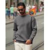 imageCOOFANDY Mens Crewneck Sweatshirts Long Sleeves Fleece Sweatshirts Thermal Casual Pullover ShirtDark Gray
