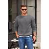 imageCOOFANDY Mens Crewneck Sweatshirts Long Sleeves Fleece Sweatshirts Thermal Casual Pullover ShirtDark Gray