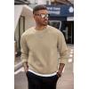 imageCOOFANDY Mens Crewneck Sweatshirts Long Sleeves Fleece Sweatshirts Thermal Casual Pullover ShirtKhaki